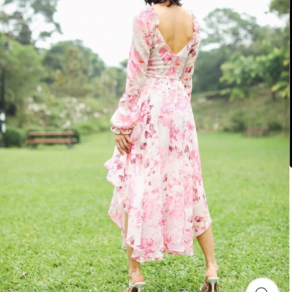 Sau Lee Georgia long sleeve midi dress - Picture 2 of 5